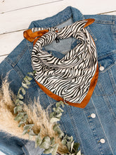 Load image into Gallery viewer, Zebra Print Satin Square Scarf
