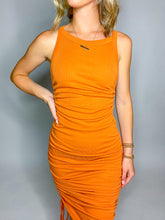 Load image into Gallery viewer, Think It Through Ruched Midi Dress
