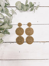 Load image into Gallery viewer, 3 Tier Bead Disk Earrings
