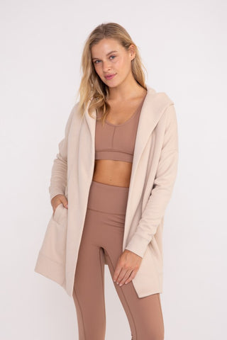 Long Line Open Front Jacquard Stripe Cardigan