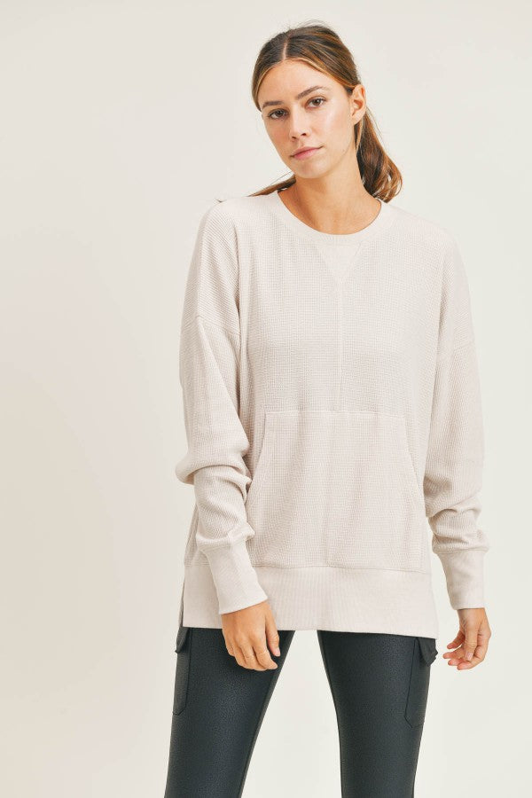 A Comfy Story Waffle Knit Top