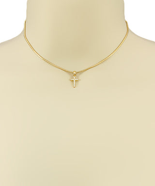 CZ Cross Snake Chain Choker