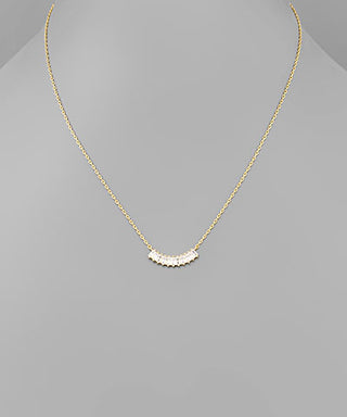 CZ Curved Bar Necklace