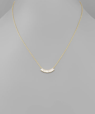 CZ Curved Bar Necklace