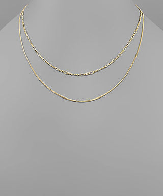 Simple 2 Chain Layer Necklace
