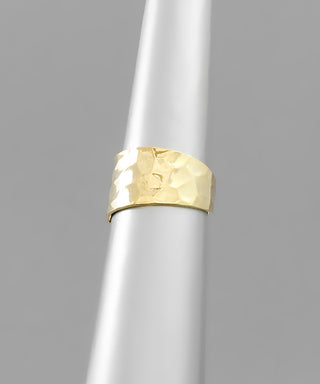 Hammered Wide Open Ring