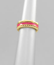 Load image into Gallery viewer, Enamel And Bamboo And Rope Ring Set
