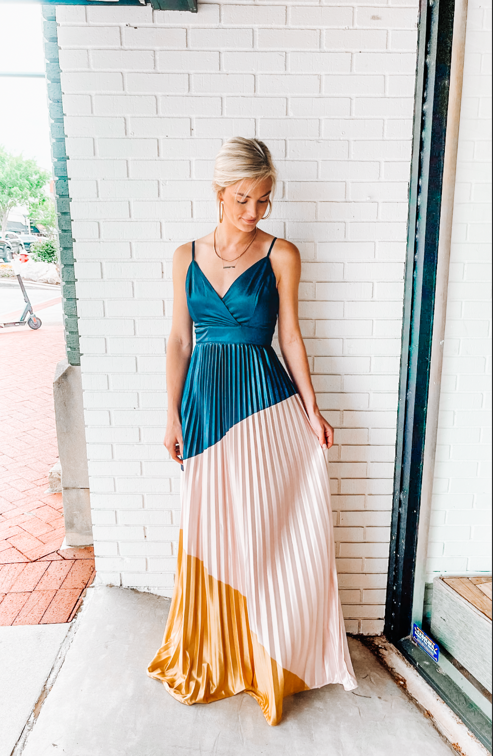 Let The Pleat Drop Maxi Dress
