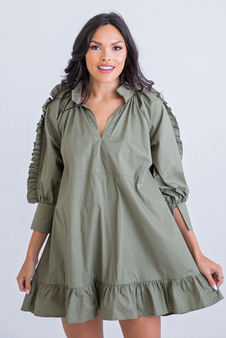 Olive You So Much Poplin Dress