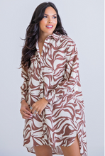 Load image into Gallery viewer, Zebra Poplin Shirt Dress
