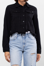 Load image into Gallery viewer, Hidden Rebel Frayed Denim Jacket

