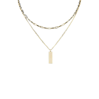 Brass 2 Layer Bar Necklace