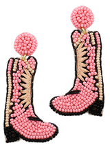 Load image into Gallery viewer, Beaded Cowgirl Boots Earrings
