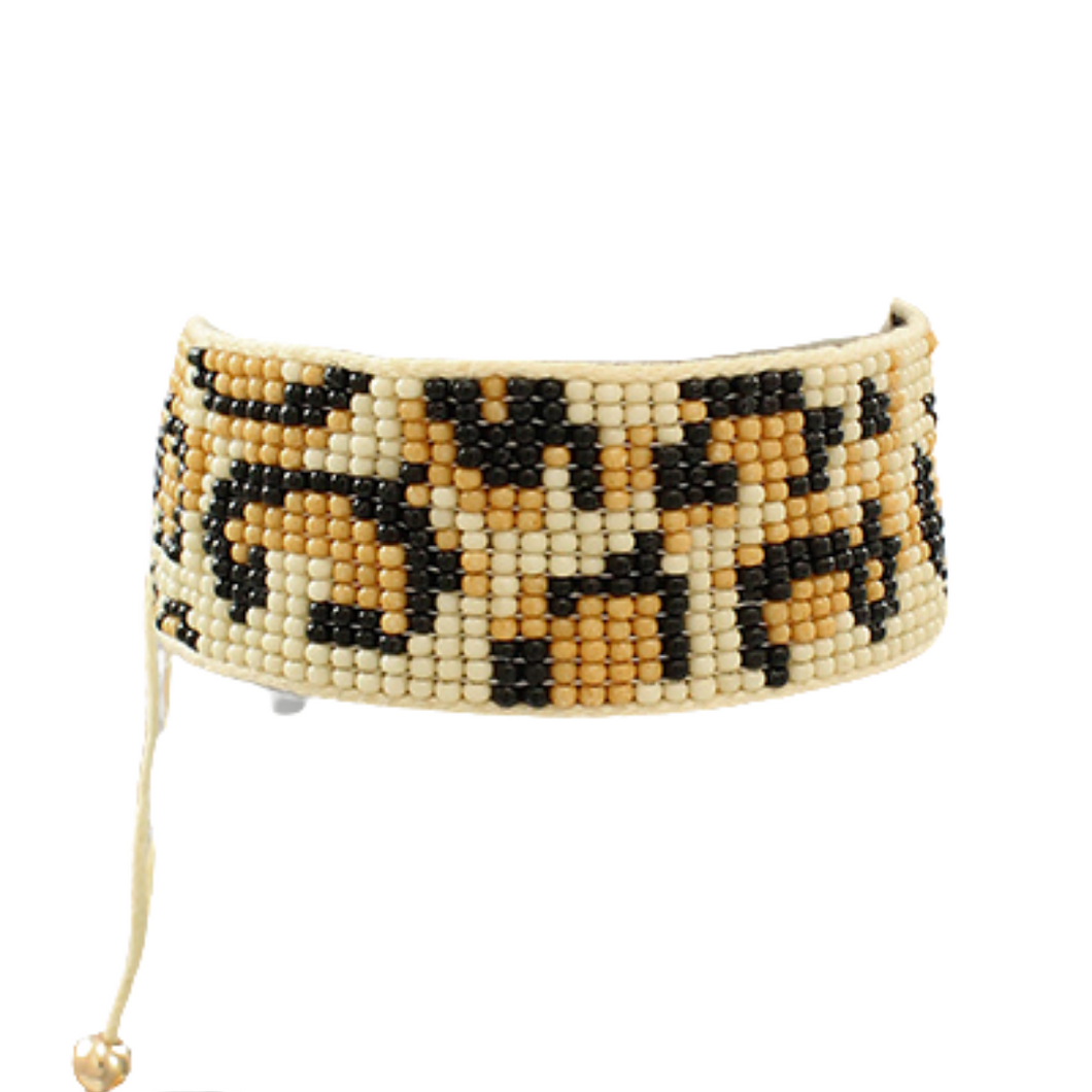 Leopard Pattern Bead Bracelet