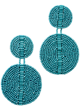 Load image into Gallery viewer, Bugle and Seed Bead Double Disc Earrings
