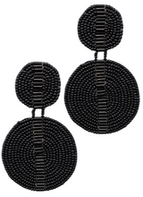 Load image into Gallery viewer, Bugle and Seed Bead Double Disc Earrings
