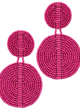 Load image into Gallery viewer, Bugle and Seed Bead Double Disc Earrings

