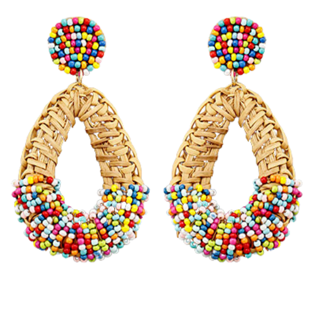 Lattan Teardrop Beads Earrings