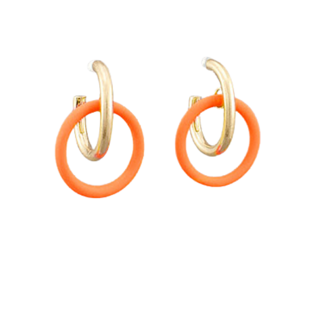 Color Ring Dangled Earrings