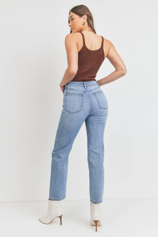 Just Black High Rise Clean Straight Leg Jean
