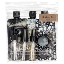 Load image into Gallery viewer, Refillable Ultimate Travel 11pc Set - Black &amp; Ivory
