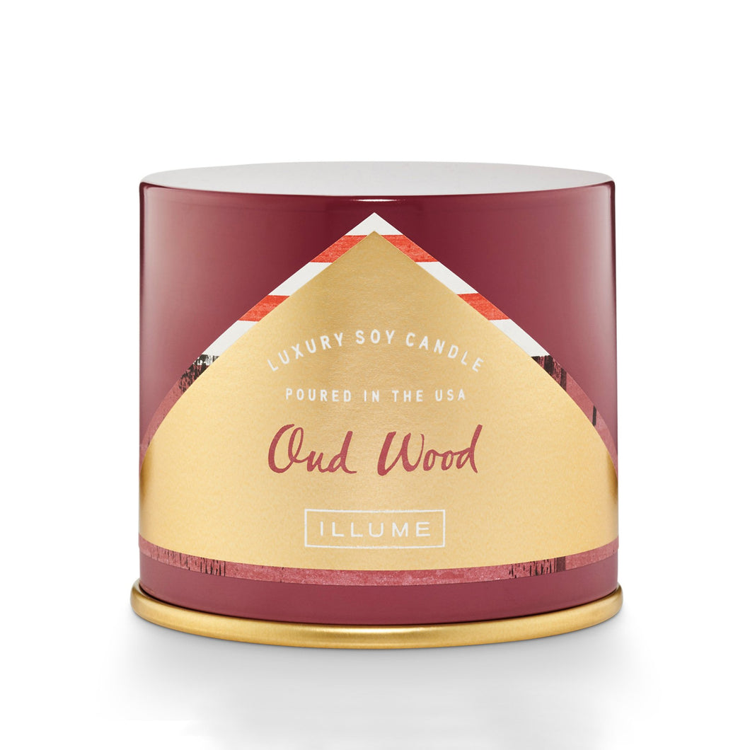 Illume Oud Wood Vanity Tin Candle