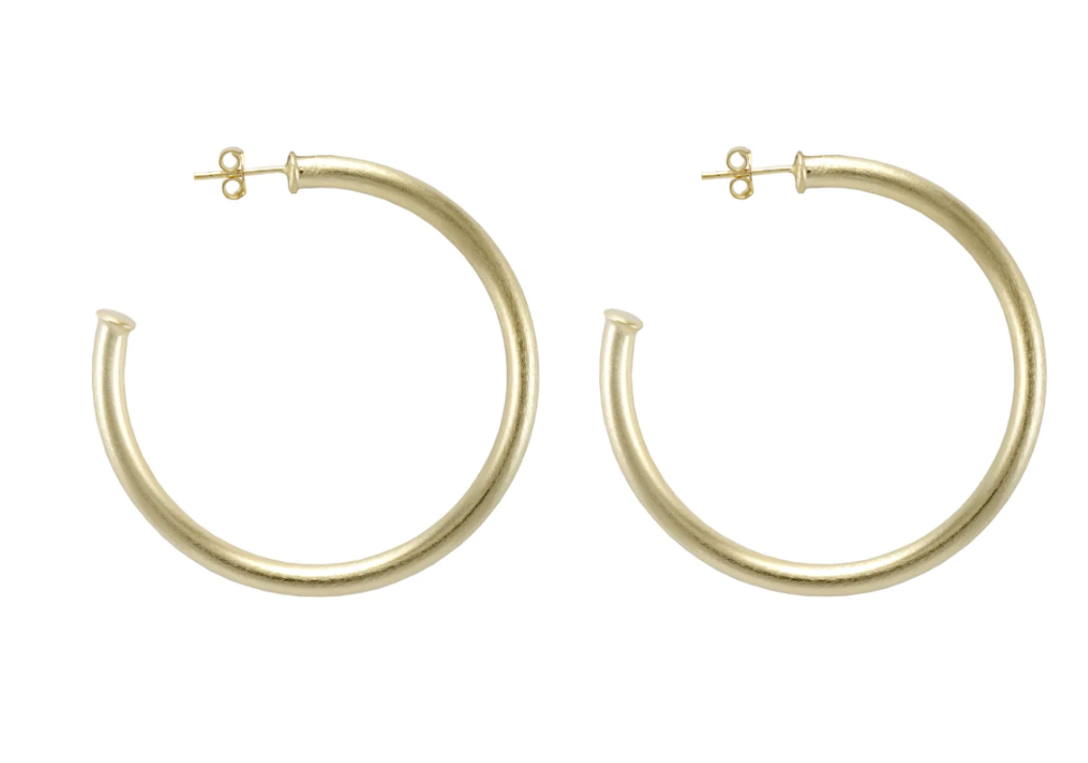Sheila Fajl Hammered Chantal Hoops- Brushed Silver main image 0