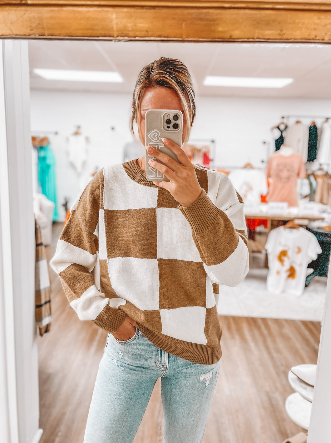 Up In The Square Color Block Sweater