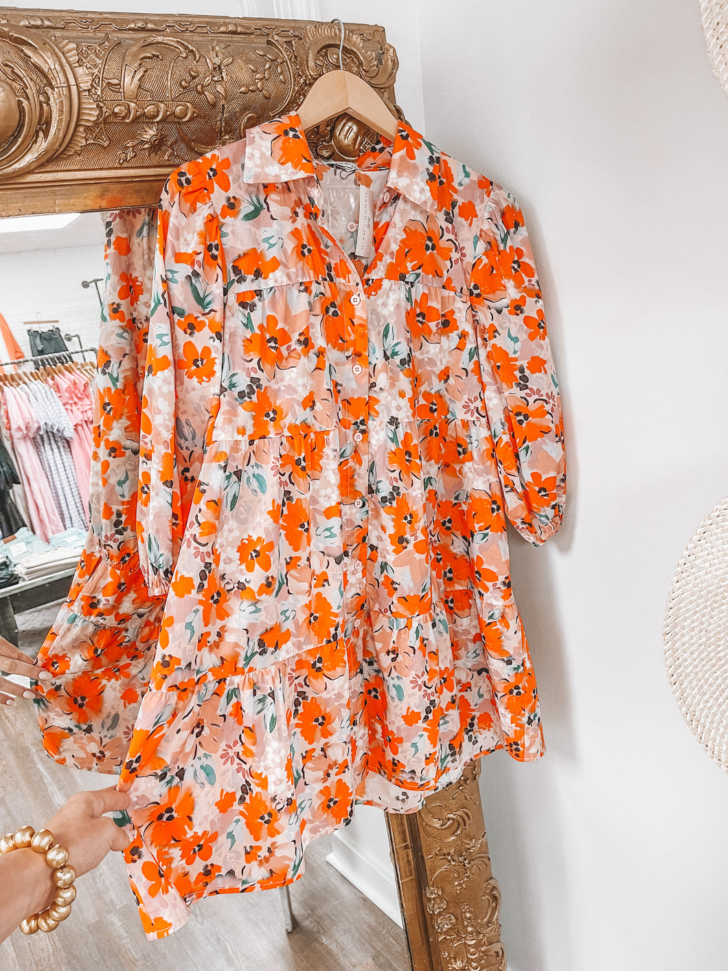 In Flower Time Button Up Dress
