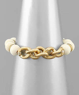 Wood Ball And Chain Bracelet