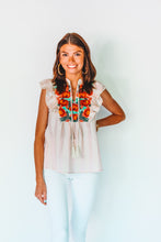 Load image into Gallery viewer, Stripe A Pose Embroidered Top
