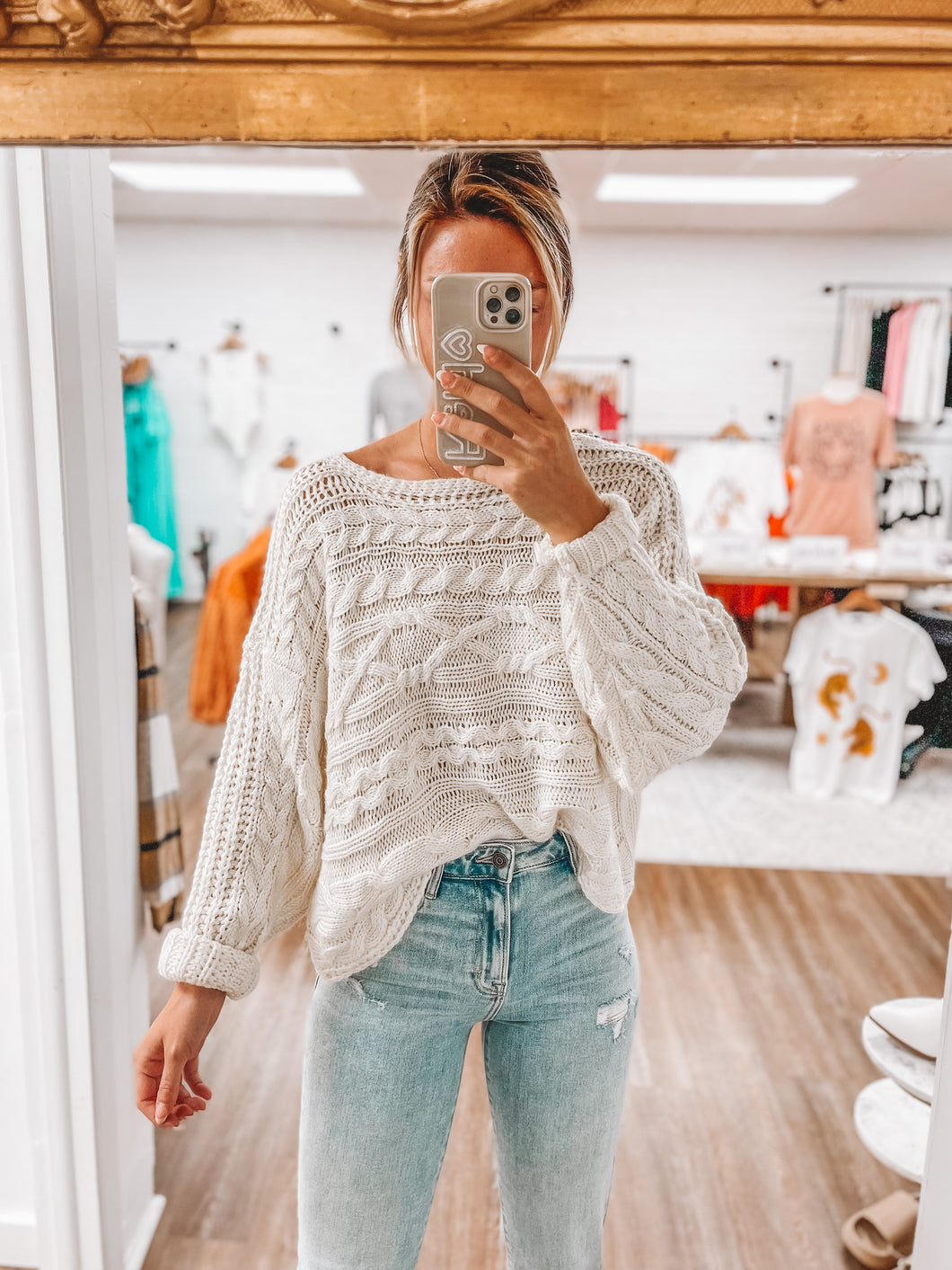 B-Autumns Up Cable Knit Sweater