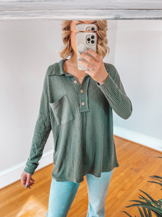 In The Name Of Love Waffle Knit Top