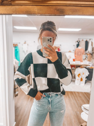 Up In The Square Color Block Sweater