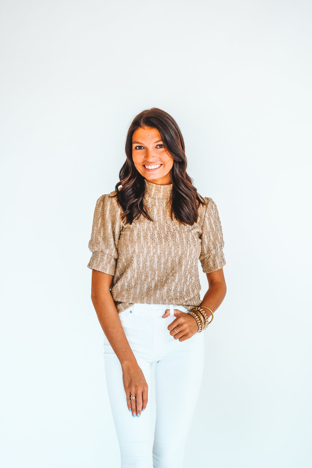 I Like You A Latte Textured Top