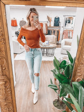 Load image into Gallery viewer, All About The Vibe Off Shoulder Sweater
