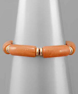 Acrylic And Metal Bead Bracelet