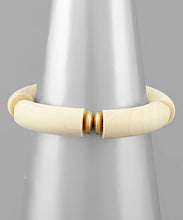 Load image into Gallery viewer, Wood Tube And Disk Bracelet
