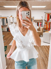 Load image into Gallery viewer, Dreams Come True Ruffle Peplum Blouse
