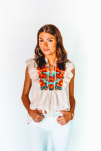 Load image into Gallery viewer, Stripe A Pose Embroidered Top
