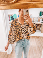 Load image into Gallery viewer, Time To Show Off Tiger Print Blouse
