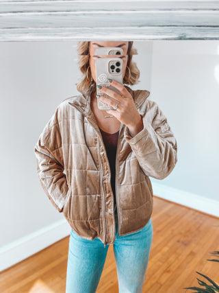Hangin Puff Velvet Puffer Jacket