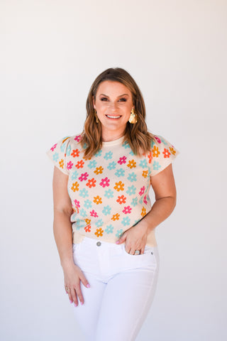 Let Love Grow Flower Print Top