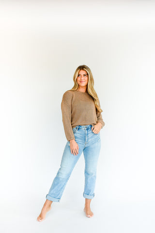 Tracey High Rise Straight Jean in Light Blue