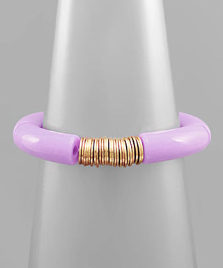 Acrylic And Metal Disks Bracelet