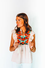 Load image into Gallery viewer, Stripe A Pose Embroidered Top
