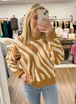 Free To Roam Animal Print Sweater