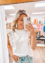 Load image into Gallery viewer, Own The White Ruffle Sleeve Top
